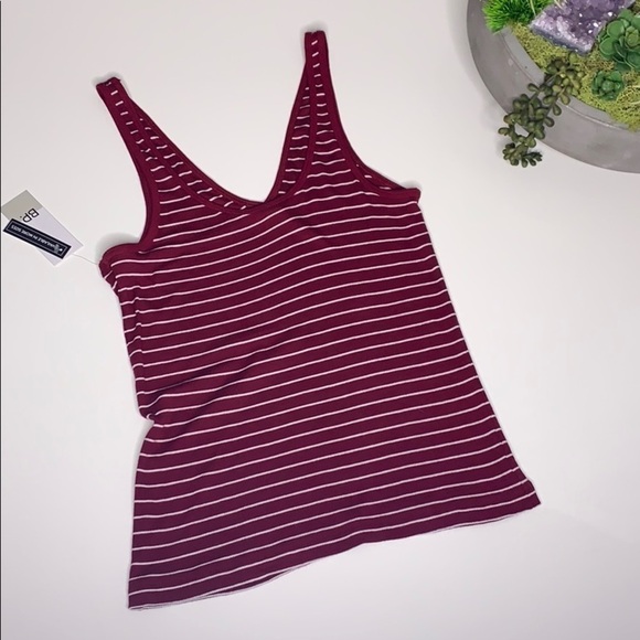 New Nordstrom BP Striped V Neck fitted Tank Top nwt medium women’s - Picture 5 of 8